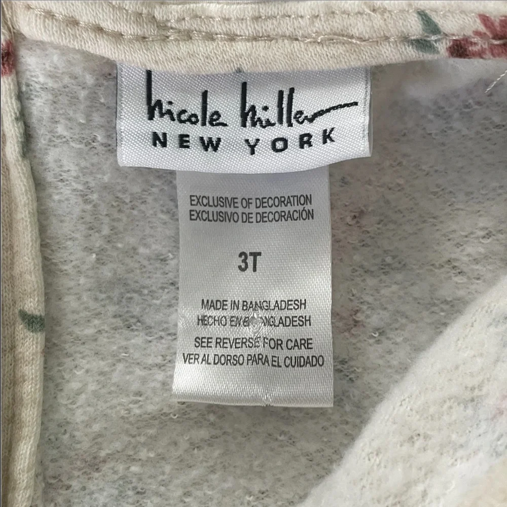 Nicole Miller New York Floral Long Sleeve Fleece Top and Pink Leggings Set